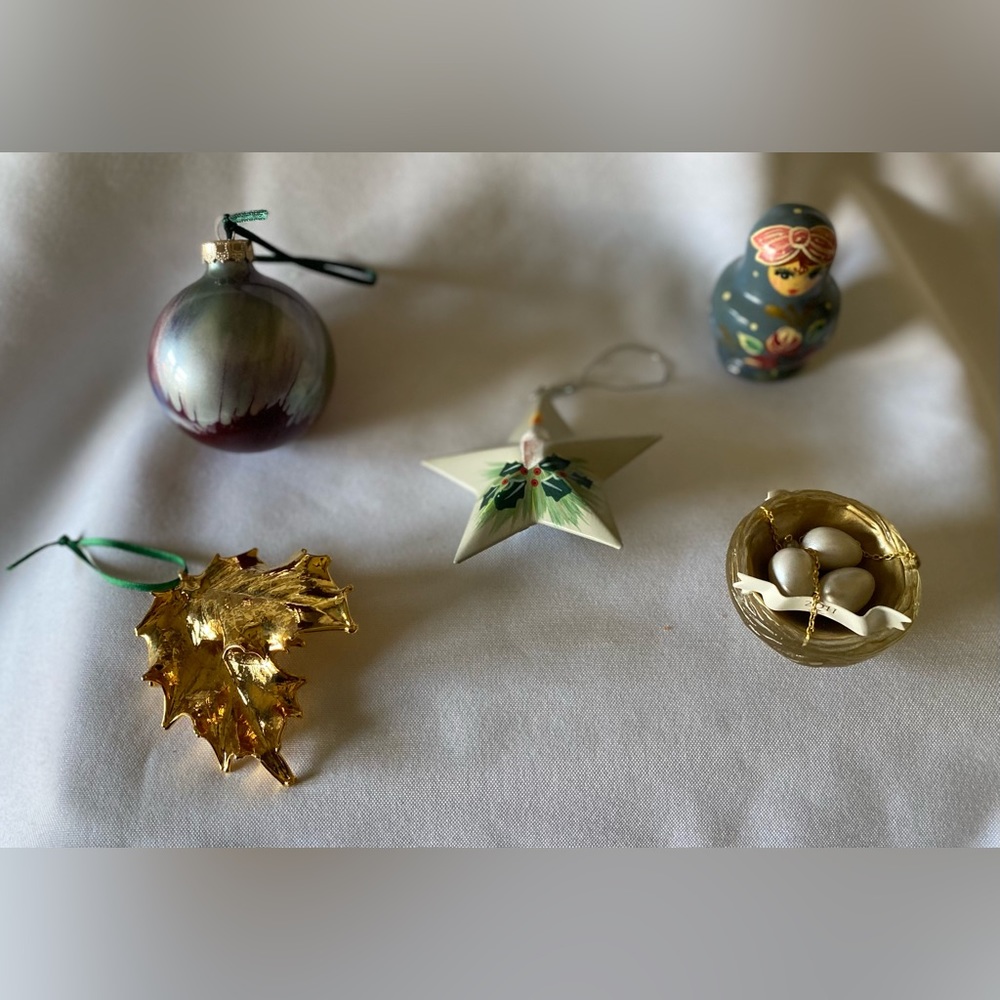 Christmas Lot including Nesting Dolls, Hallmark, & Hand Painted